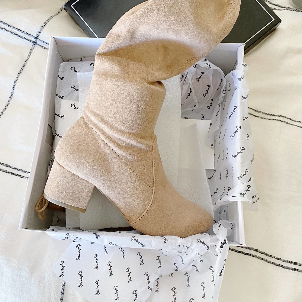 Boutique Faux Suede Thigh High Boots - Picture 2 of 4